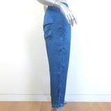 Nili Lotan Safi Pants Azure Blue Satin Size Medium NEW