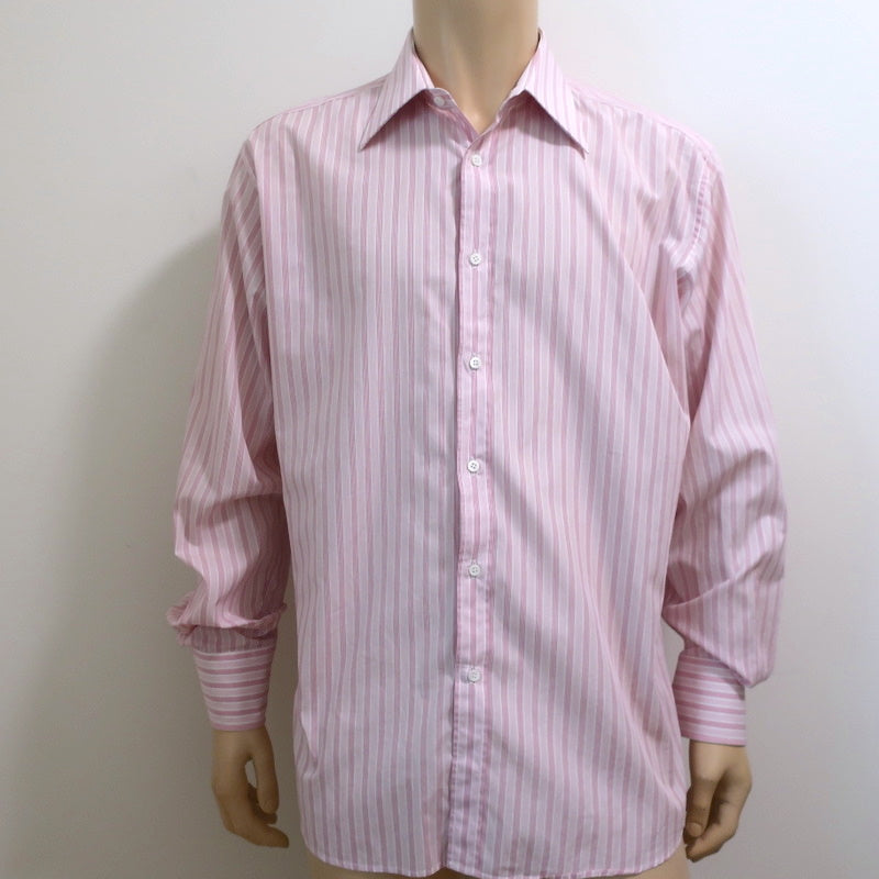Gucci Long Sleeve Button Down Shirt Pink/Red Striped Cotton Size 43 / Celebrity Owned Gucci Long Sleeve Button Down Shirt Pink/Red Striped Cotton Size 43 / Celebrity Owned