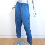 Nili Lotan Safi Pants Azure Blue Satin Size Medium NEW