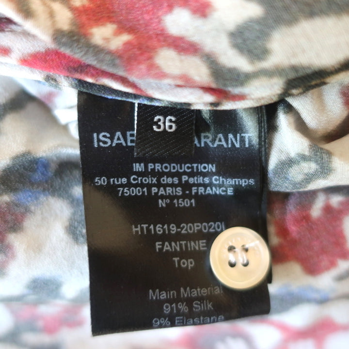 Isabel Marant Long Sleeve Top Fantine Floral Print Size 36 Turtleneck Blouse