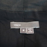 Vince Cowl Neck Leather Biker Jacket Navy Size Medium