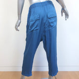 Nili Lotan Safi Pants Azure Blue Satin Size Medium NEW