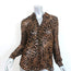 L'Agence Nina Blouse Brown Leopard Velvet Burnout Size Extra Small Long Sleeve