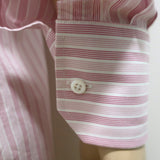 Gucci Long Sleeve Button Down Shirt Pink/Red Striped Cotton Size 43 / 17