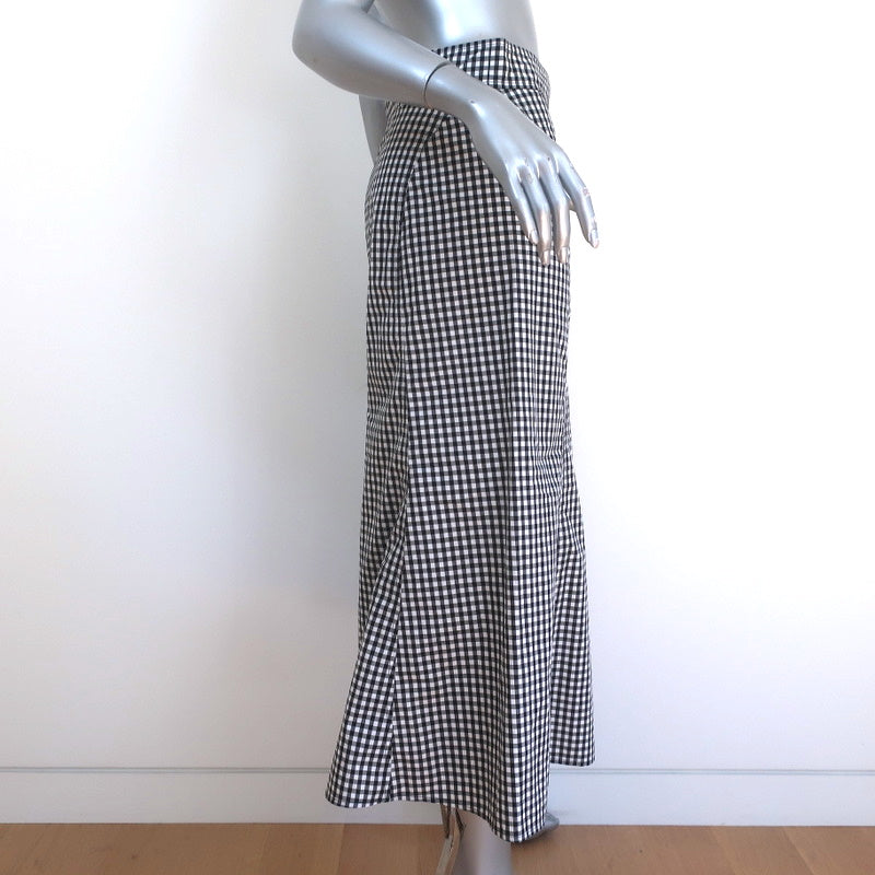 A.L.C Gingham Midi Skirt Abigail Black &amp; White Cotton Size 6