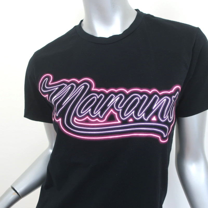 Isabel Marant Zaof Logo Tee Black Cotton Size Extra Small Short Sleeve Top