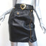 Vintage Moschino 1990s Heart Buckle Leather Skirt Black Size 44