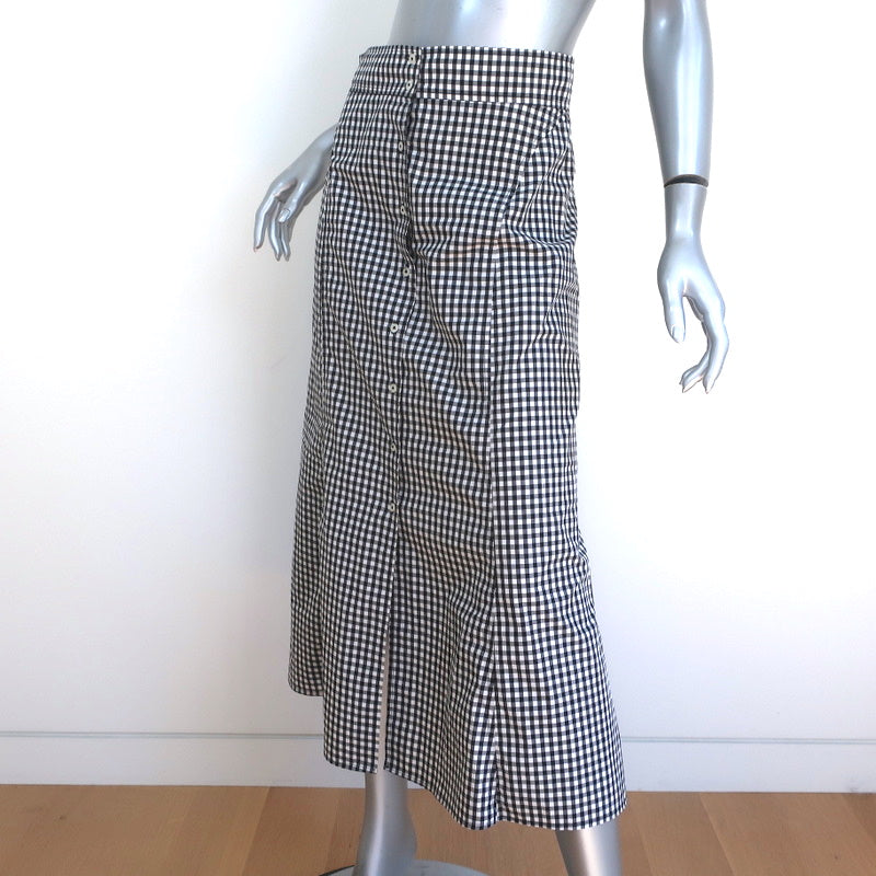 A.L.C Gingham Midi Skirt Abigail Black &amp; White Cotton Size 6