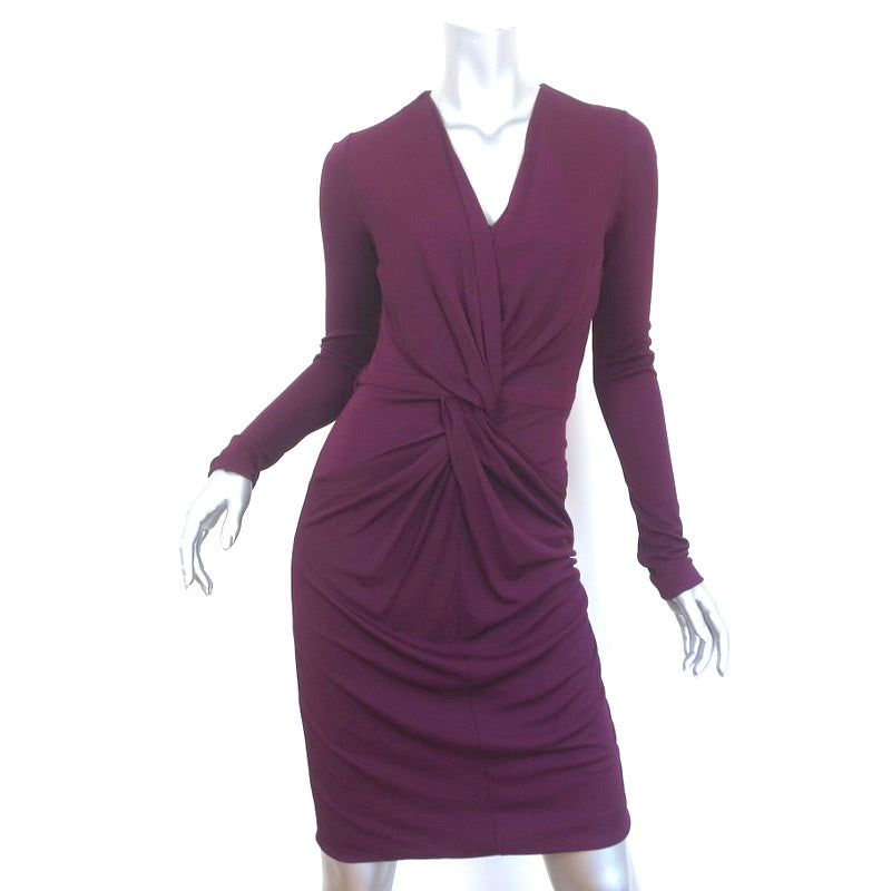 Gucci Twist-Front Dress with Horsebit Belt Amaranth Jersey Size Small NEW