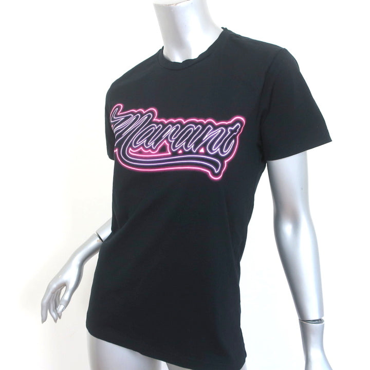 Isabel Marant Zaof Logo Tee Black Cotton Size Extra Small Short Sleeve Top