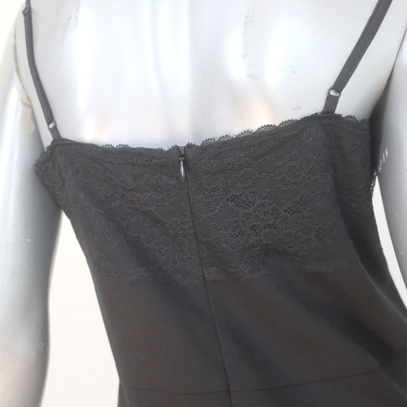 Sanctuary Slip Dress Black Lace-Trimmed Stretch Ponte Size Large NEW