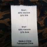 L'Agence Nina Blouse Brown Leopard Velvet Burnout Size Extra Small Long Sleeve