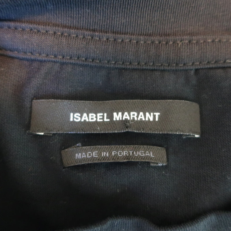 Isabel Marant Zaof Logo Tee Black Cotton Size Extra Small Short Sleeve Top