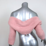 Louiza Babouryan Cropped Sweater Shrug Pink Mohair-Blend One Size NEW