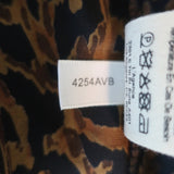 L'Agence Nina Blouse Brown Leopard Velvet Burnout Size Extra Small Long Sleeve