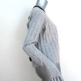 Derek Lam 10 Crosby Open-Back Sweater Light Gray Ribbed Wool-Cashmere Size Small