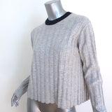 Derek Lam 10 Crosby Open-Back Sweater Light Gray Ribbed Wool-Cashmere Size Small