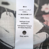 Warm Blouse Black Floral Print Cotton Size 2 V-Neck 3/4 Sleeve Top NEW