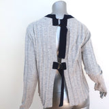 Derek Lam 10 Crosby Open-Back Sweater Light Gray Ribbed Wool-Cashmere Size Small
