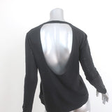 A.L.C. Open-Back Top Black Linen Jersey Size Small Long Sleeve Tee