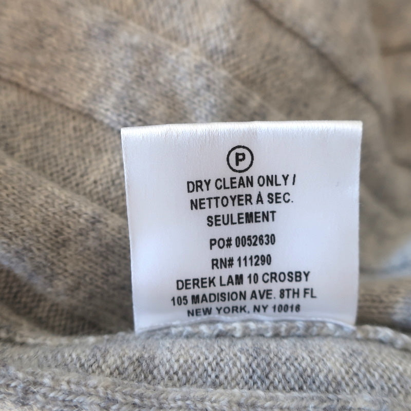 Derek Lam 10 Crosby Open-Back Sweater Light Gray Ribbed Wool-Cashmere Size Small