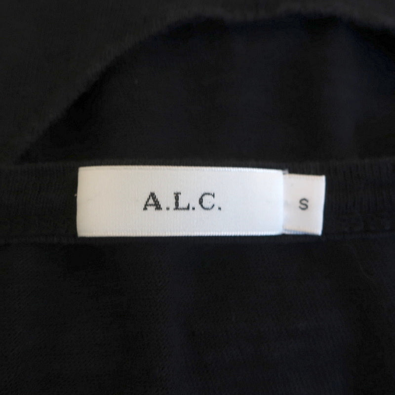 A.L.C. Open-Back Top Black Linen Jersey Size Small Long Sleeve Tee