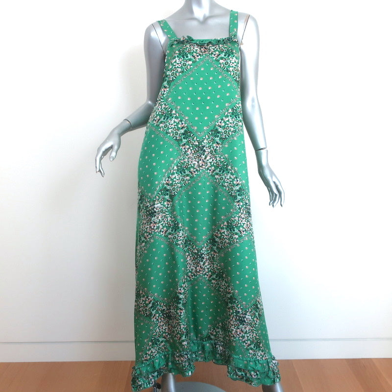 Scanlan Theodore Maxi Dress Green Paisley Bandana Print Silk Twill Siz Celebrity Owned Scanlan Theodore Maxi Dress Green Paisley Bandana Print Silk Twill Siz Celebrity Owned