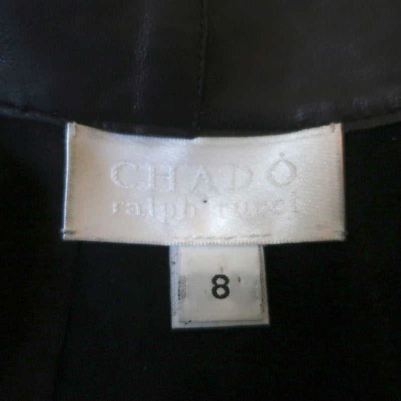 Chado Ralph Rucci Topstitched Leather Jacket Black Size 8