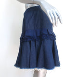 Maggie Marilyn Ruffled Denim Mini Skirt Indigo Cotton Size US 8