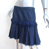 Maggie Marilyn Ruffled Denim Mini Skirt Indigo Cotton Size US 8