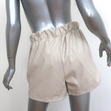 ANINE BING Sofia Faux Leather Shorts Beige Size Small NEW