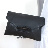 Givenchy Antigona Envelope Clutch Bag Black Leather
