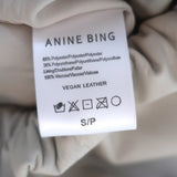 ANINE BING Sofia Faux Leather Shorts Beige Size Small NEW