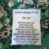 Scanlan Theodore Maxi Dress Green Paisley Bandana Print Silk Twill Size US 4