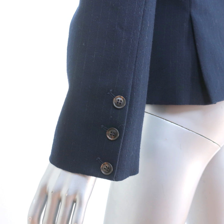 James Jeans Cured by Seun Pinstripe Blazer Navy Wool Size Small
