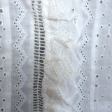 FRAME Top Lauren White Broderie Anglaise Size Small V-Neck Blouse