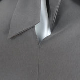 The Row Tie-Neck Shift Dress Gray Crepe Size 6 Long Sleeve Mini