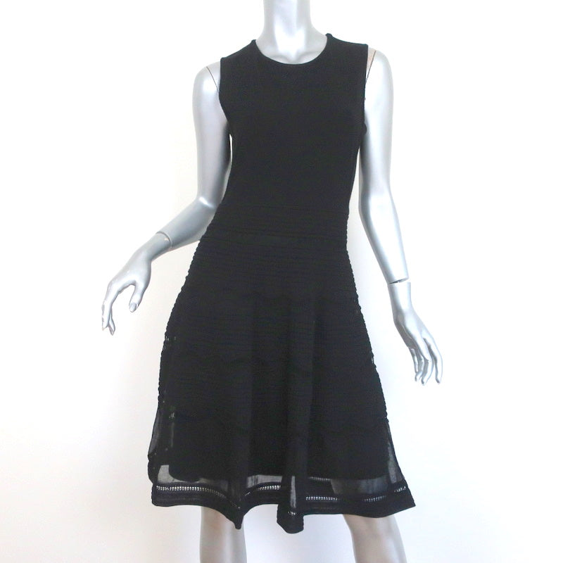 M Missoni Dress Black Cotton Mixed Knit Size 44 Sleeveless Fit & Flare Celebrity Owned M Missoni Dress Black Cotton Mixed Knit Size 44 Sleeveless Fit & Flare Celebrity Owned