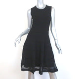 M Missoni Dress Black Cotton Mixed Knit Size 44 Sleeveless Fit & Flare