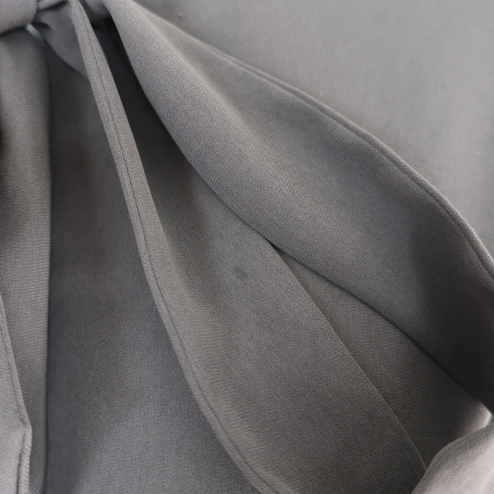 The Row Tie-Neck Shift Dress Gray Crepe Size 6 Long Sleeve Mini