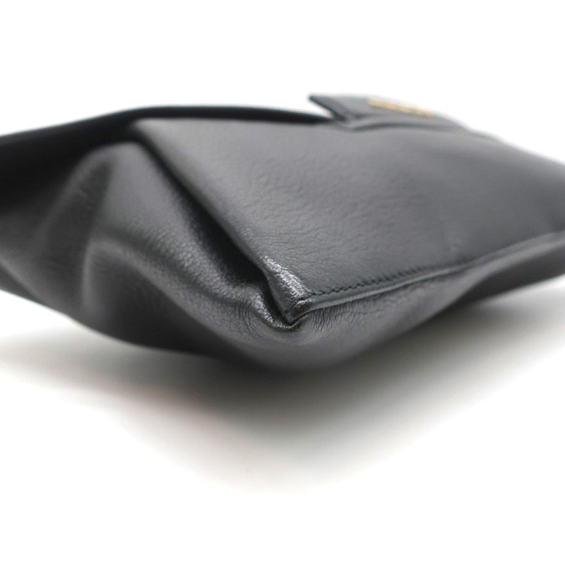 Givenchy Antigona Envelope Clutch Bag Black Leather – Celebrity Owned