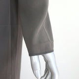 The Row Tie-Neck Shift Dress Gray Crepe Size 6 Long Sleeve Mini