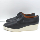 Robert Clergerie Platform Derby Wedges Lindsey Black Leather Size 41