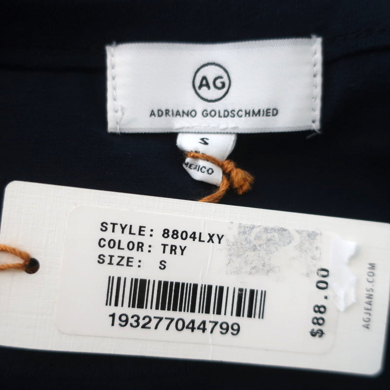 AG Jeans Crewneck Tee Navy Stretch Cotton Size Small Short Sleeve T-Shirt NEW