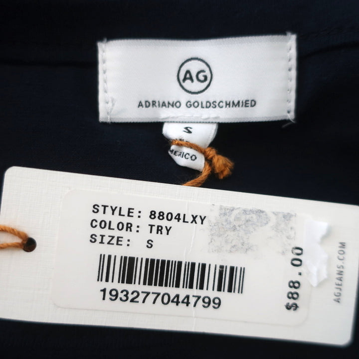 AG Jeans Crewneck Tee Navy Stretch Cotton Size Small Short Sleeve T-Shirt NEW