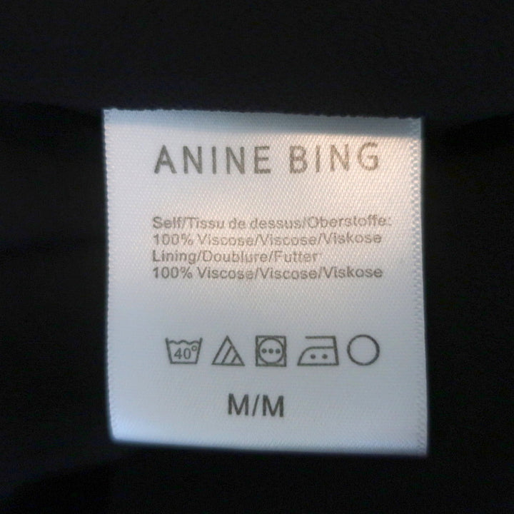 ANINE BING Daisy Tiered Maxi Dress Black &amp; White Polka Dot Crepe Size Medium NEW