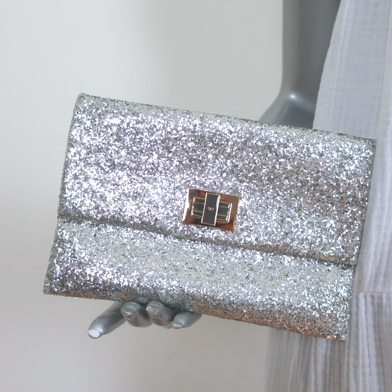 CHANEL, Bags, Chanel Silver Sequin Flap Bag