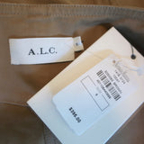 A.L.C. Bellamy Zip-Front Mini Dress Brown Stretch Twill Size 8 Belted Shift NEW