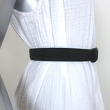 Gucci Square G Buckle Belt Black Suede Size 65