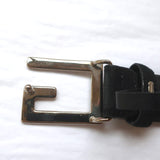 Gucci Square G Buckle Belt Black Suede Size 65